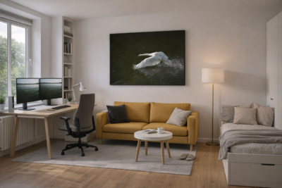 Abfliegender Schwan #0803 (Leinwandbild) | Departing Swan #0803 (Canvas print)